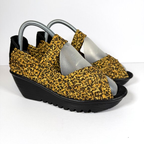 BERNIE MEV NY Women's Shoes 7.5 (38) Yellow/Orange/Black Mary Jane Espadrille - Picture 1 of 7